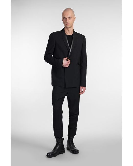 Blazer N 4 in Lana Nera di SAPIO in Black da Uomo