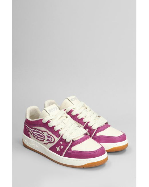 Sneakers Egg Rocket in pelle e camoscio Bianco di ENTERPRISE JAPAN in Pink