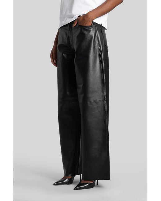 Pantalone Bethany in Pelle Nera di Haikure in Black