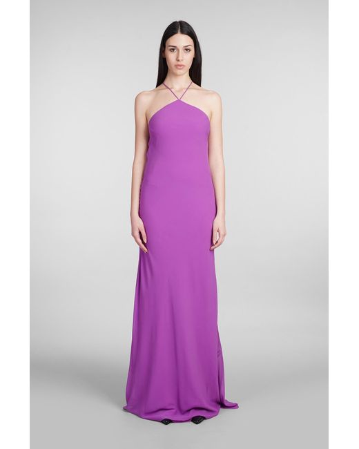 ANDAMANE Purple Rebecca Dress In Viola Silk
