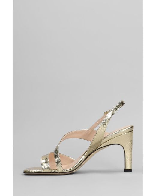 Evaluna Natural Sandals In Platinum Leather