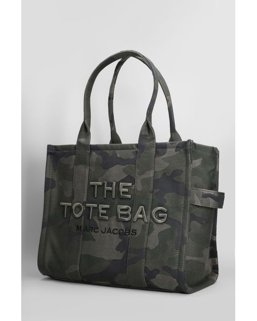 Marc Jacobs Gray The Large Tote Tote In Camouflage Cotton