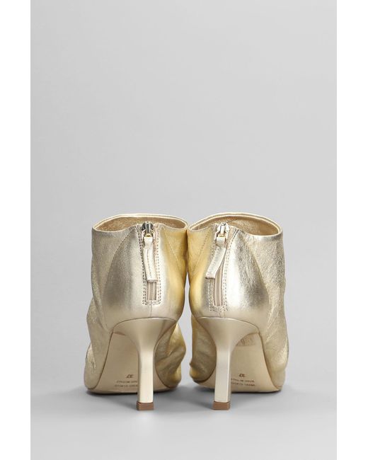 The Seller Natural High Heels Ankle Boots In Platinum Leather