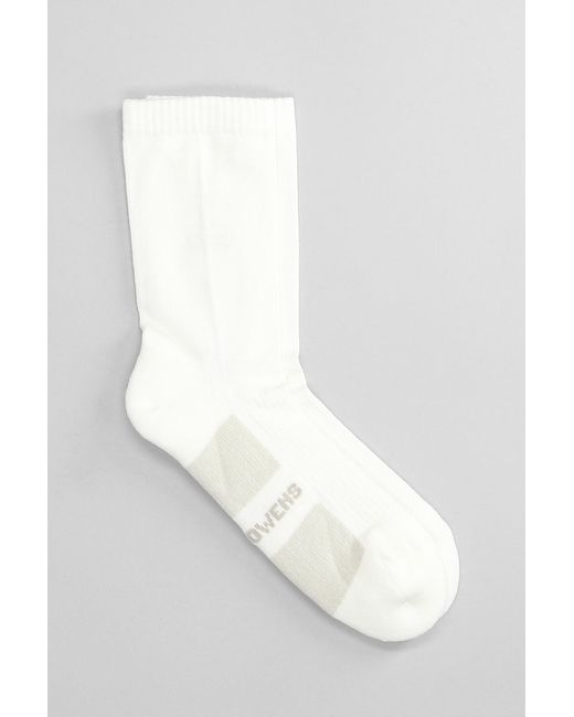 Rick Owens Glitter Socks Socks In White Cotton for men