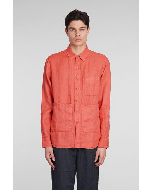 Camicia Camicia UT in Canapa Arancione di Aspesi in Red da Uomo