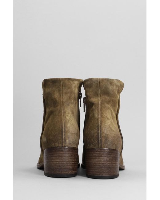 Elena Iachi Brown Texan Ankle Boots In Taupe Suede