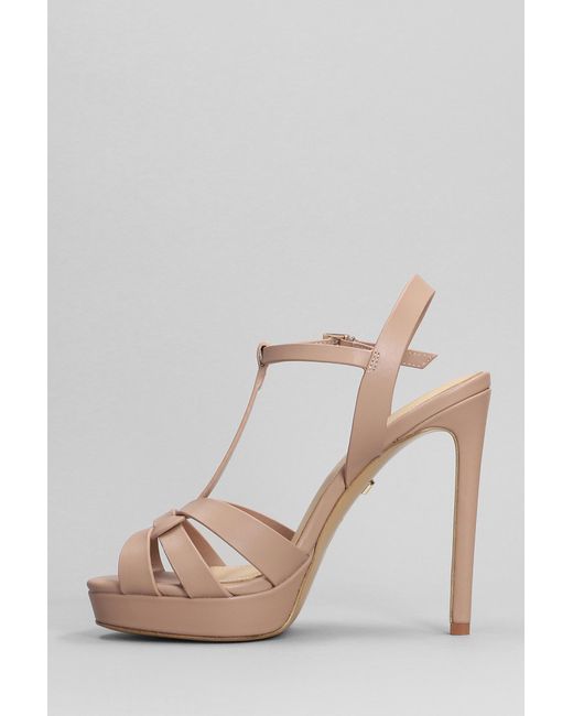 Lola Cruz Multicolor Aria Platform Sandals In Powder Leather