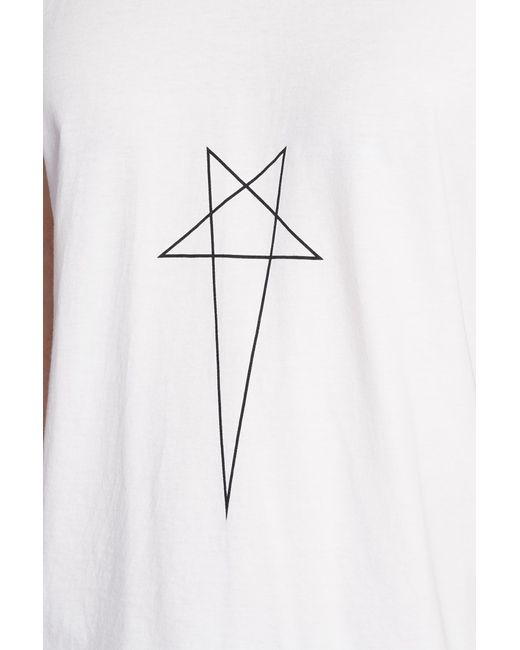 Rick Owens Small Level T T-shirt In White Cotton for men