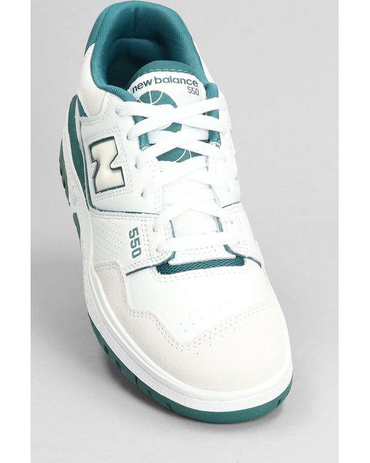 New Balance 550 Sneakers In White Leather And Fabric for men