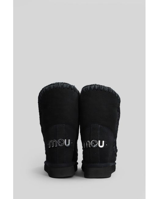 Mou Inner Wedge Ankle Boots Inside Wedge In Black Suede