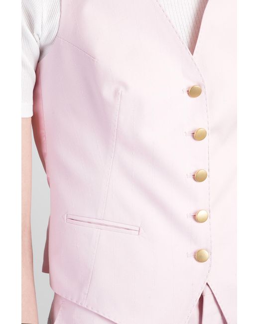 Gilet Giselle in Cotone Rosa di Tagliatore 0205 in Pink