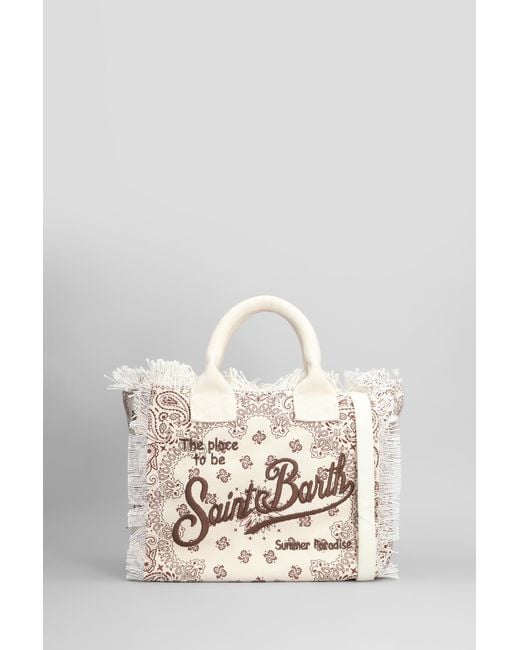 Tote Colette in Cotone Beige di Mc2 Saint Barth in White