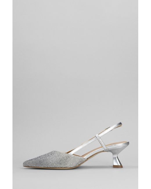 Chantal White Pumps In Silver Leather