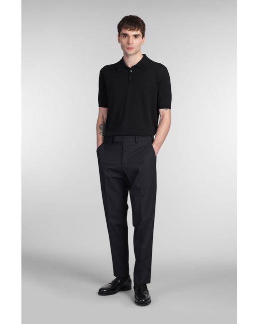 Pantalone MA27 in Lana Nera di PT Torino in Black da Uomo