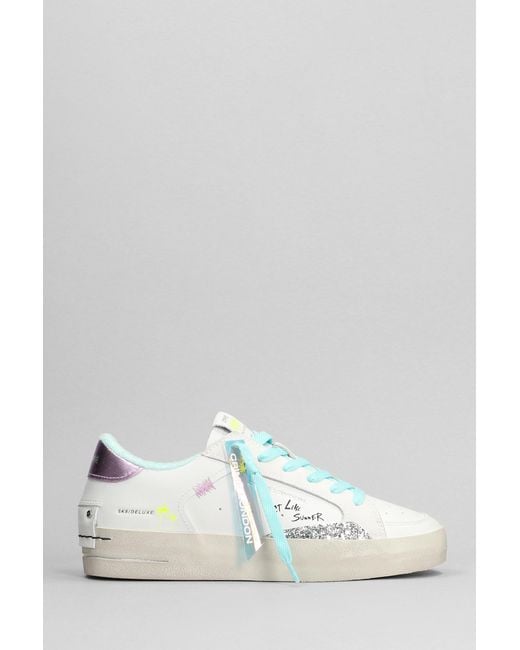 Crime London Multicolor Sneakers In White Leather