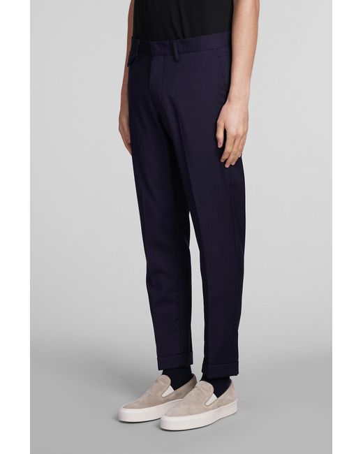 Low Brand Cooper T1.7 Tropical Pants In Blue Wool for men