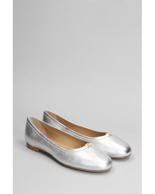 Chloé Multicolor Mercie Ballet Flats In Silver Leather