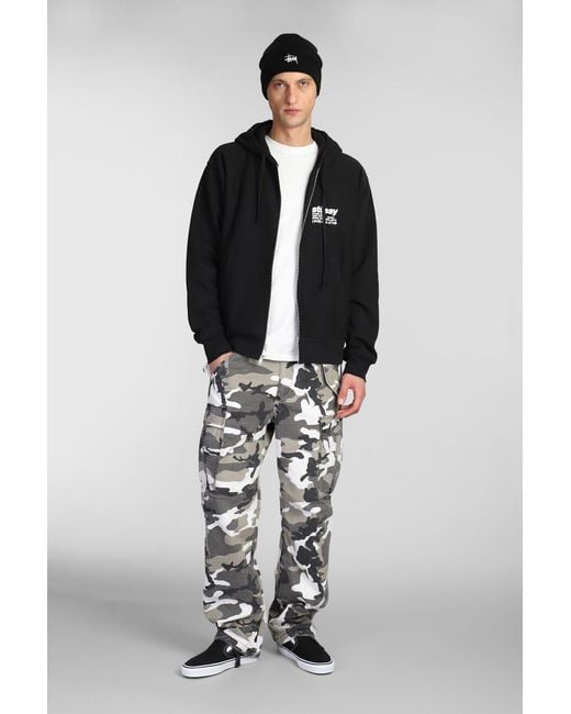 Felpa in Nylon Nero di Stussy in Black da Uomo