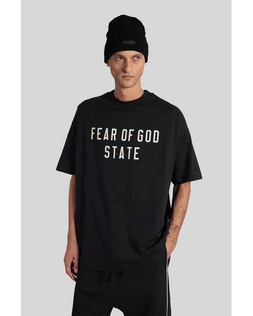 T-Shirt in Cotone Nero di Fear Of God in Black da Uomo