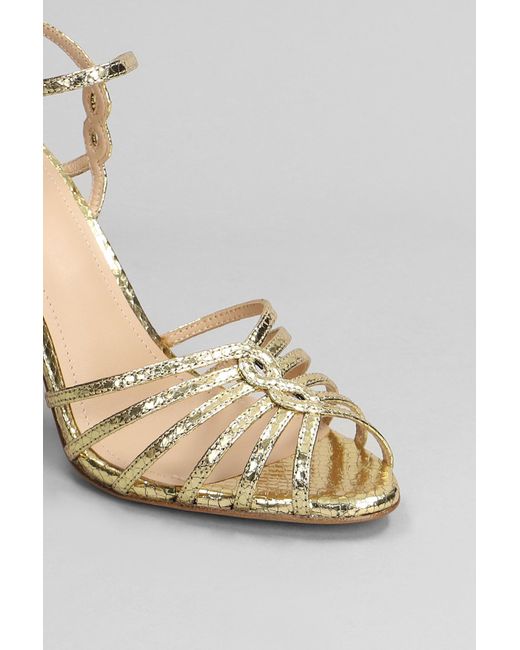 Lola Cruz Metallic Tango 95 Sandals In Gold Leather