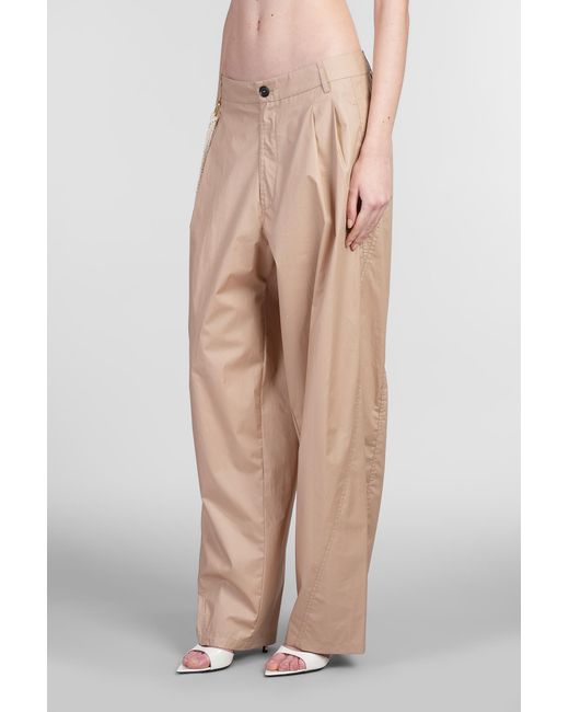 Pantalone Phebe in Cotone Cammello di DARKPARK in Natural