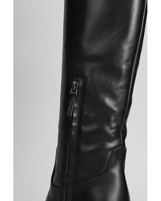 Julie Dee High Heels Boots In Black Leather