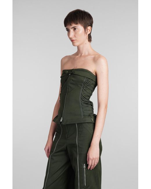 Topwear Sasha in Cotone Verde di Jonathan Simkhai in Green