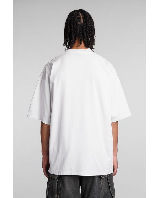 T-Shirt in Cotone Grigio di Vetements in White da Uomo
