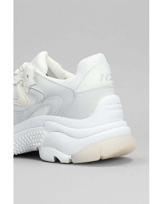 Sneakers Addict in pelle e tessuto Bianco di Ash in White