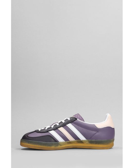 Adidas Gray Gazelle Indor W Sneakers In Viola Leather
