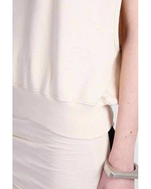 Felpa Sl jumbo tatlin in Cotone Beige di Rick Owens in White