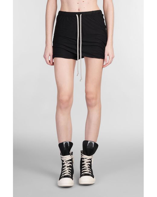 Shorts Buds in Cotone Nero di Rick Owens in Black