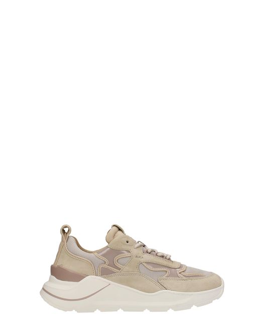 Date Fuga 2.0 Sneakers In Beige Suede And Fabric in Natural | Lyst