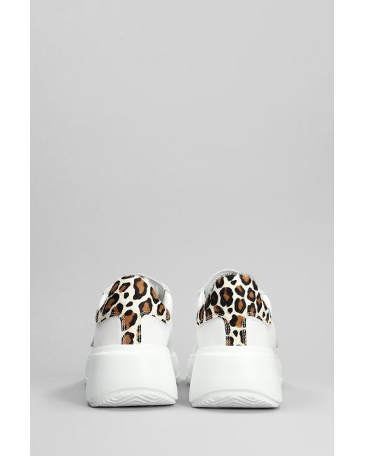 Sneakers Tres Temple Low in Pelle Bianca di Philippe Model in White