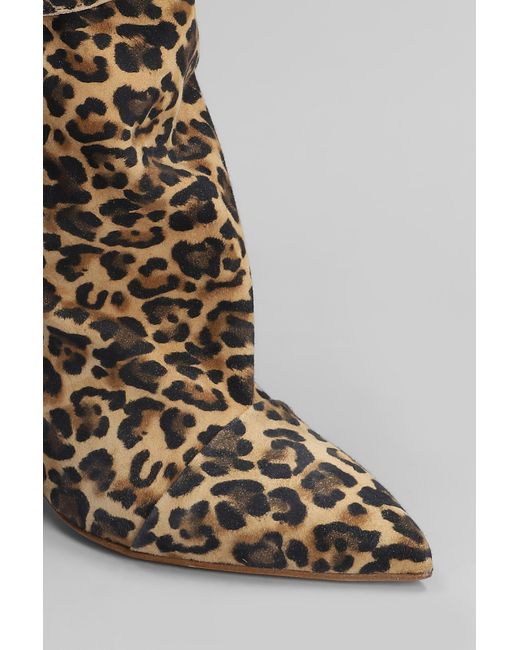 Tronchetti tacco basso Miriam in Camoscio Animalier di GISÉL MOIRÉ in Brown
