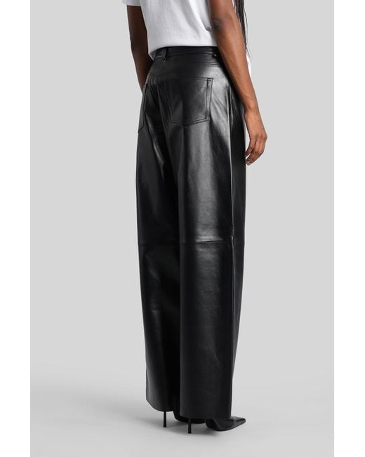 Pantalone Bethany in Pelle Nera di Haikure in Black