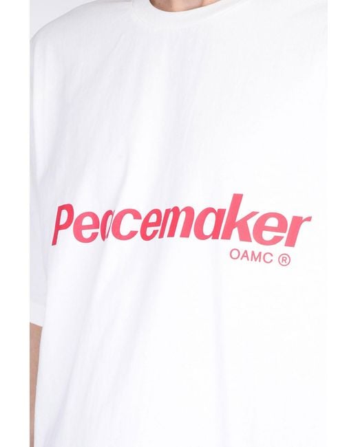 Oamc Peacemaker T-shirt In White Cotton for men