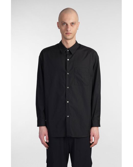 Camicia in Cotone Nero di Attachment in Black da Uomo