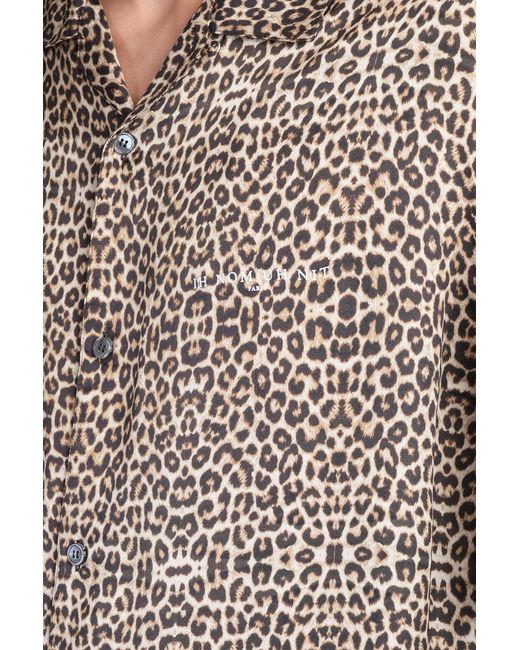Ih Nom Uh Nit Multicolor Shirt In Animalier Viscose for men