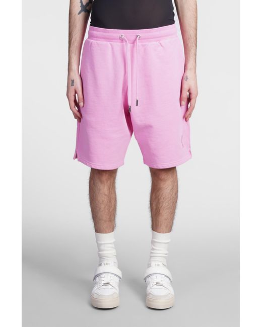 Ami Paris Shorts In Black Cotton in Pink for Men | Lyst