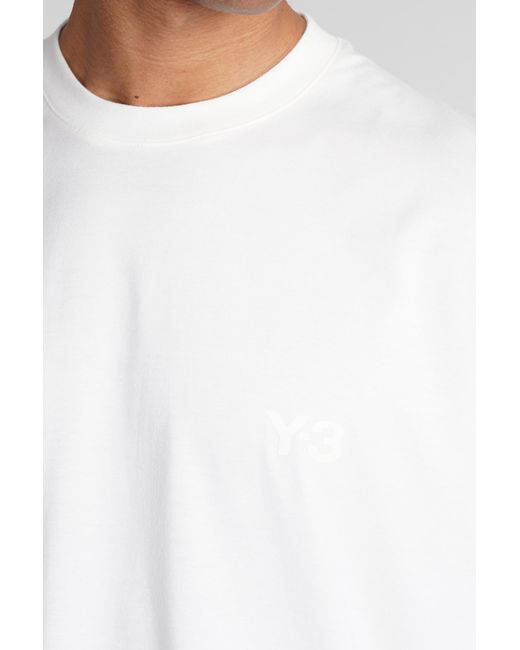 T-Shirt in Cotone Bianco di Y-3 in White da Uomo