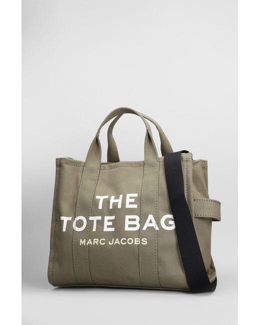 Marc Jacobs Gray The Medium Tote Tote In Green Cotton