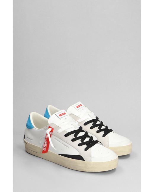 Crime London Multicolor Sneakers In White Suede And Leather for men