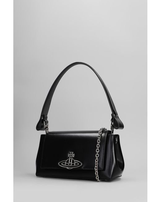 Borsa a spalla Hazel medium in Pelle Nera di Vivienne Westwood in Black