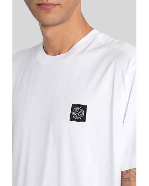 Stone Island White T-Shirt for men