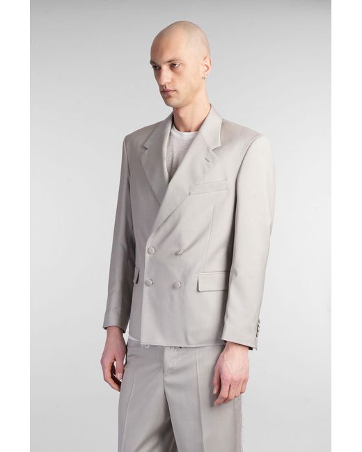 DANILO PAURA Gray Cassel Blazer In Taupe Wool for men