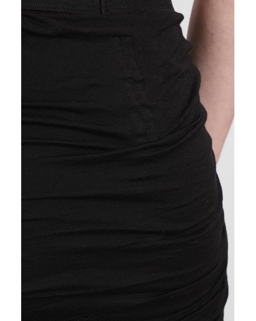 Gonna Soft edfu skirt long in Cotone Nero di Rick Owens in Black
