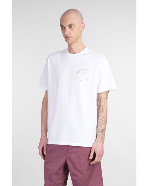 Carhartt S-s Java T-shirt In White Cotton for men