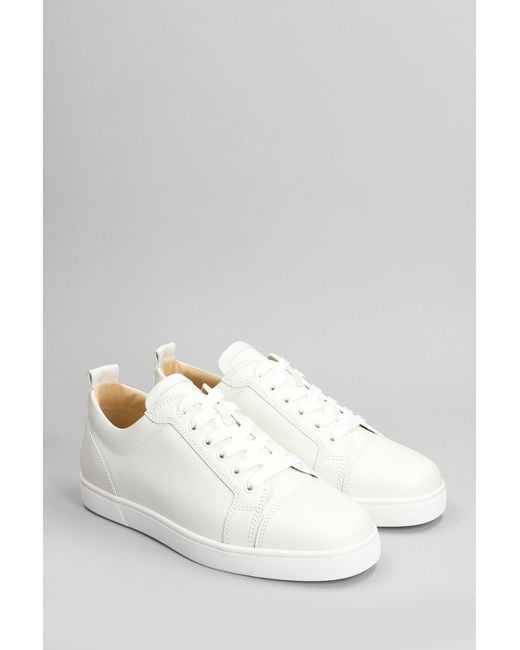 Sneakers Louis Junior in Pelle Bianca di Christian Louboutin in White da Uomo