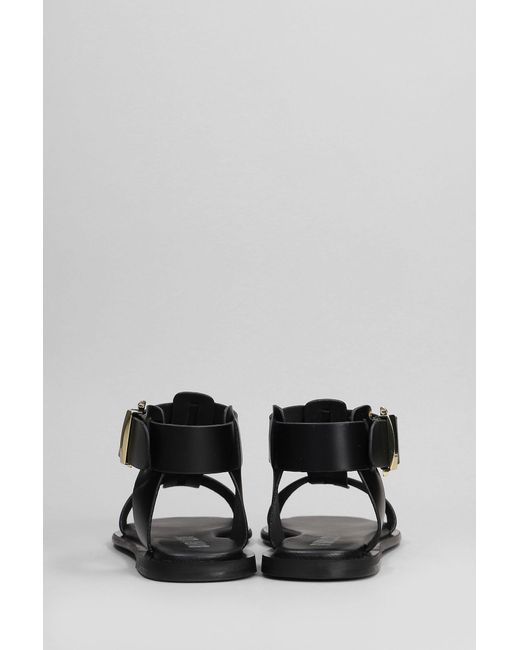 Sandali flats Sunny in Pelle Nera di Bibi Lou in Gray